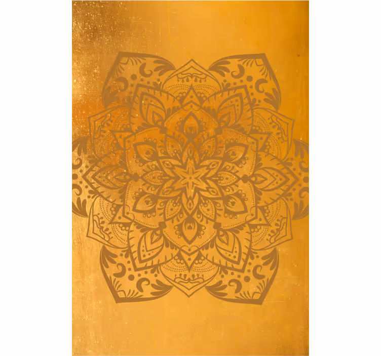 Gylden gul mandala master bedroom rullegardin - TenStickers