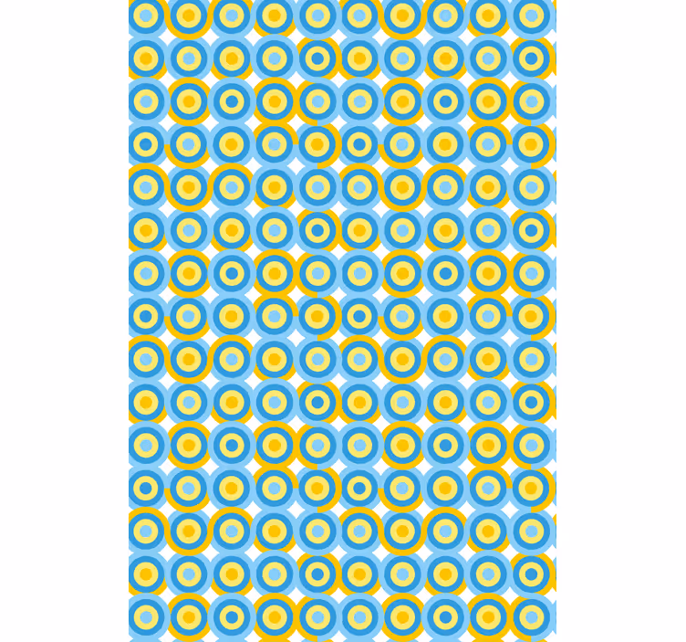 Moderne rullegardin med blåt og gult mønster - TenStickers