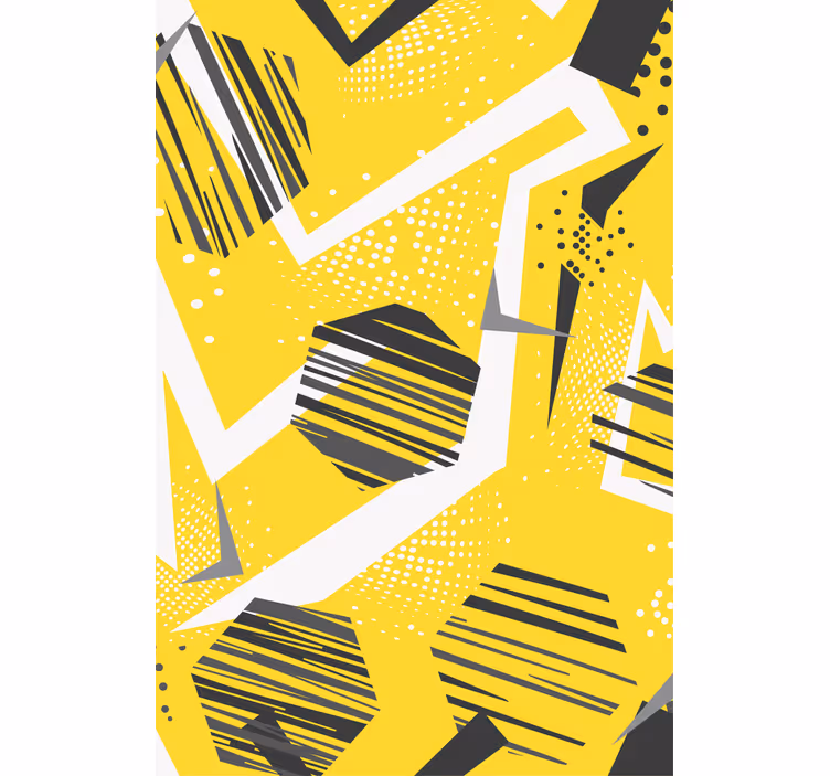 Gul geometrisk mønster original rullegardin - TenStickers