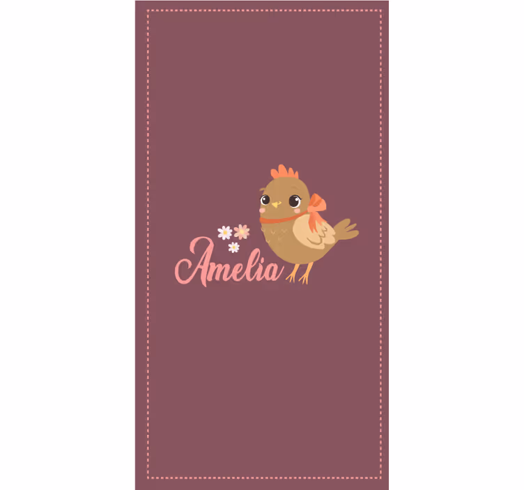 Babykylling med blomster og navn dyr rullegardin - TenStickers