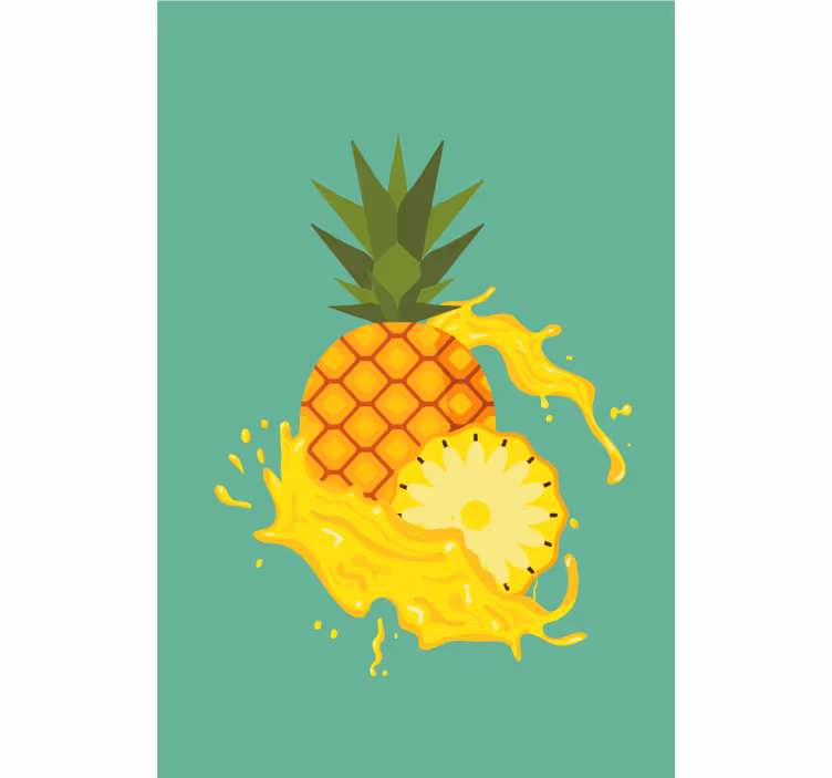 Ananas stænk frugt og grøntsager rullgardin - TenStickers