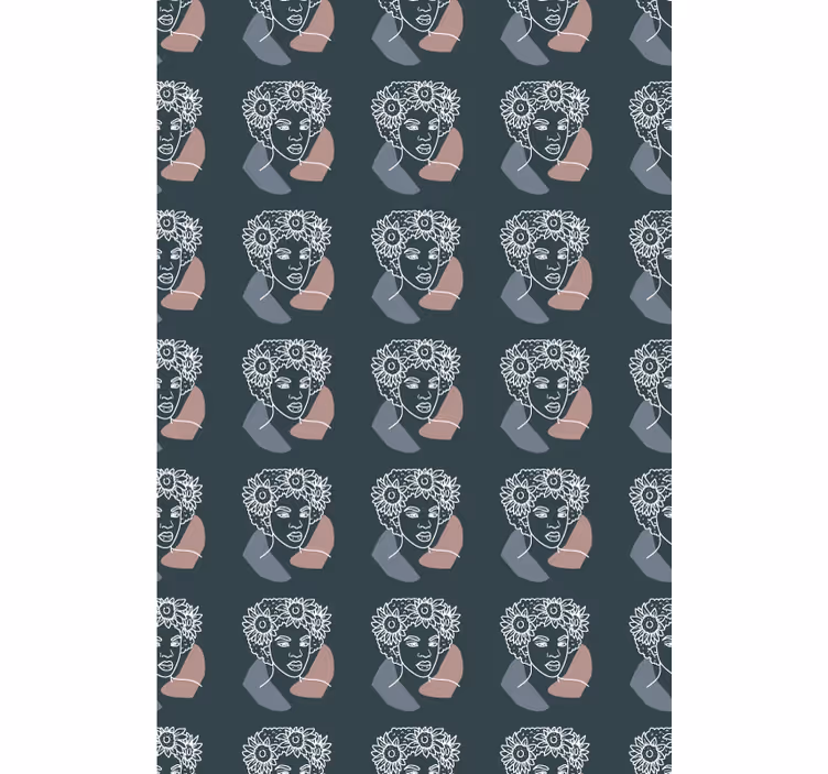 Elegante blomsteransigter rullegardiner med tegninger - TenStickers