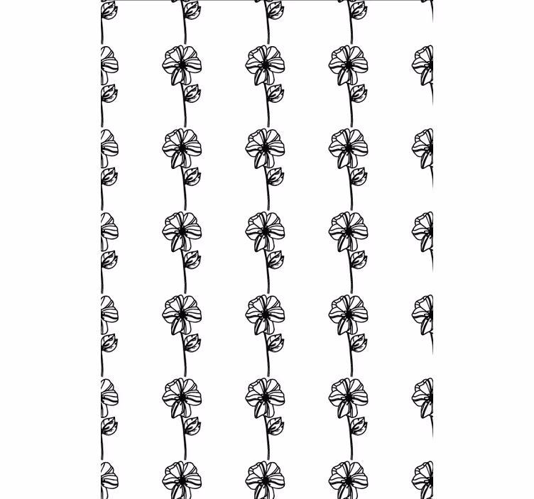 Daisy flower moderne stregtegning blomst rullgardin - TenStickers
