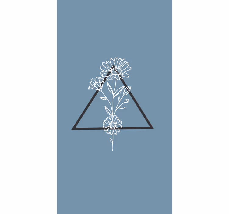 Elegant trekant motiv Blomster og planter på rullegardin - TenStickers