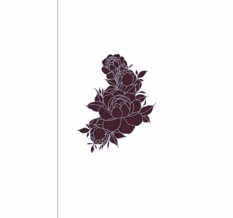 Yndefulde sorte roser rullegardiner med blomster - TenStickers