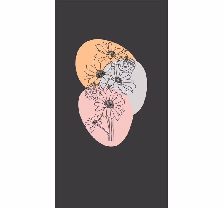 Abstrakte mønstre overlay Blomster og planter på rullegardin - TenStickers