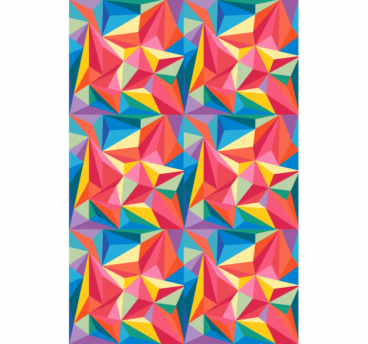 Flerfarvet geometrisk billede Rullegardinmaleri - TenStickers