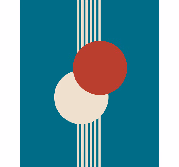 To cirkler abstrakt kunst rullgardin maleri - TenStickers