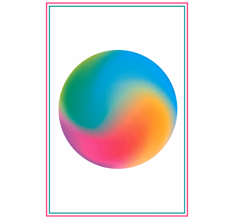 Abstrakt farverig kugle originale rullegardiner - TenStickers