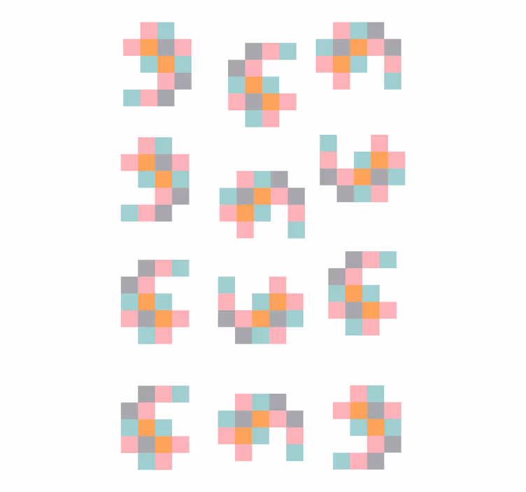 Pixelerede geometriske mønstre originale rullegardiner - TenStickers