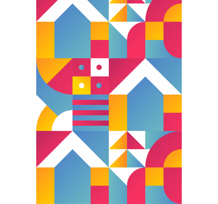 Geometriske bymønstre moderne rullegardiner - TenStickers