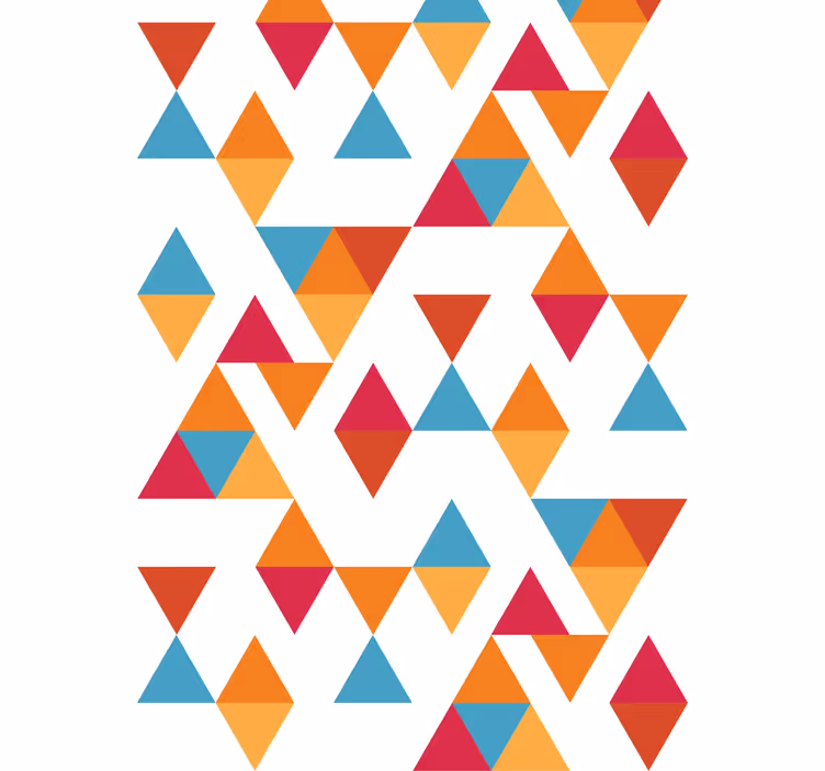 Farverig geometrisk trekant moderne rullegardiner - TenStickers
