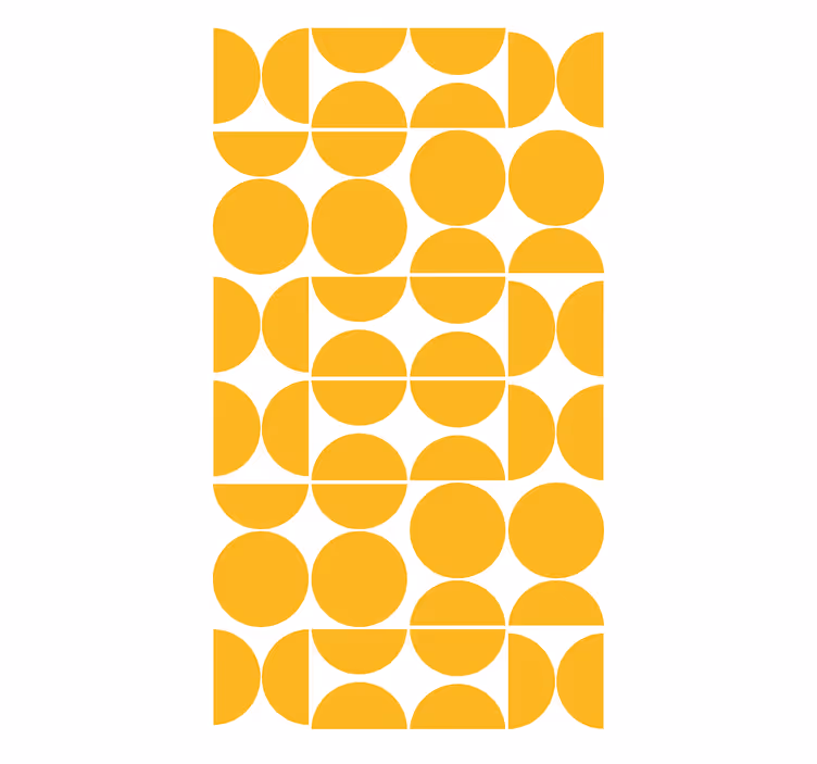Overlappende gule cercles moderne rullegardiner - TenStickers