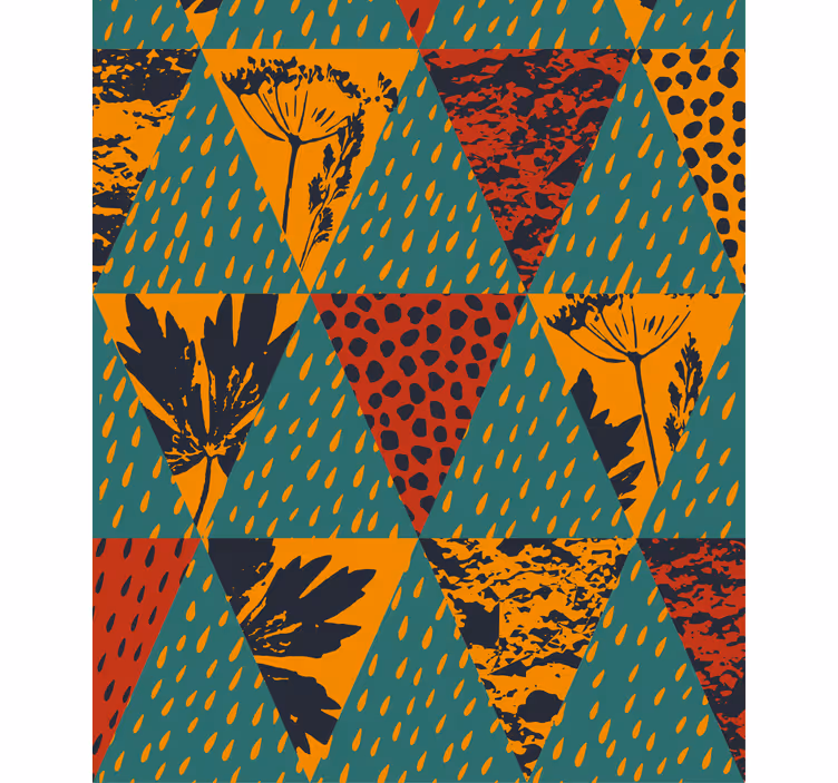Geometrisk blomstermønster moderne rullegardiner - TenStickers