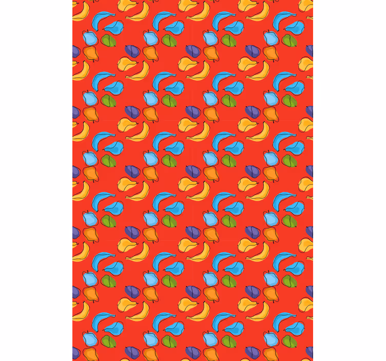 Farverig doodle frugt og grøntsager rullgardin - TenStickers