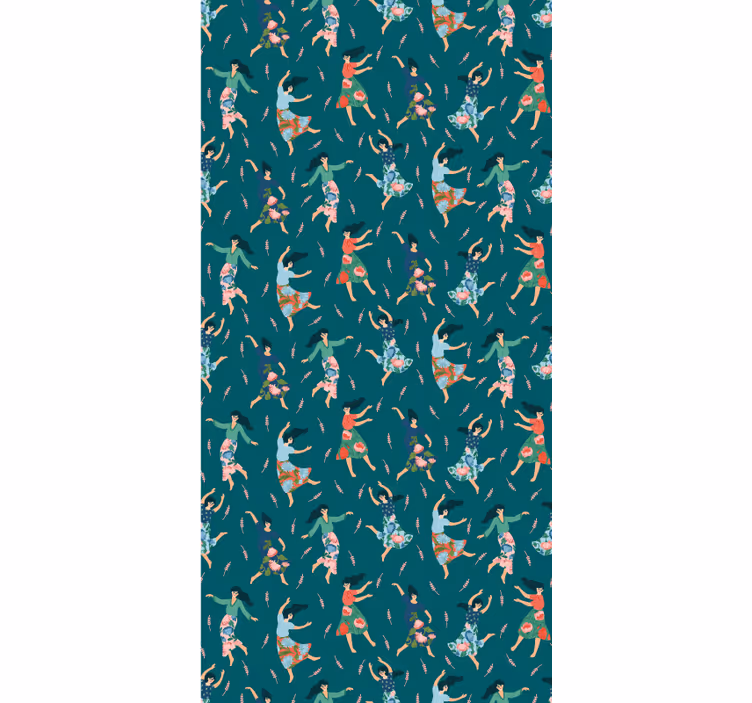 Dansende kvinder med blomster og planteRullegardiner - TenStickers