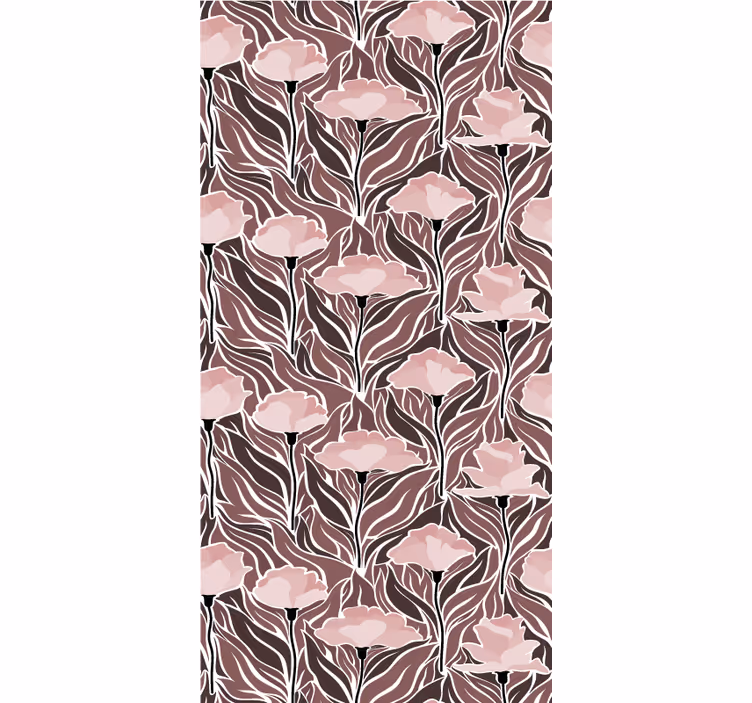 Elegante beige mønstre rullegardiner med blomster - TenStickers