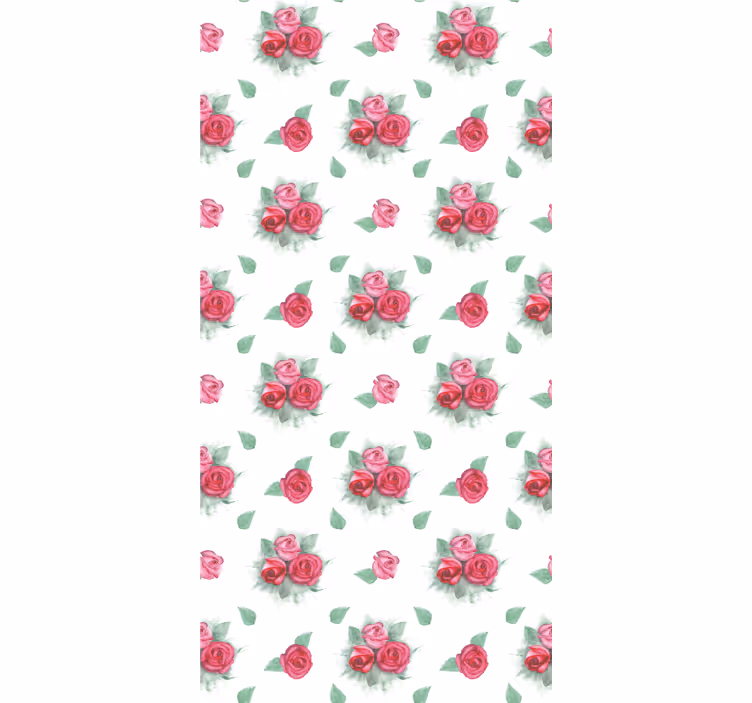 Roser med blade Blomster og planter på rullegardin - TenStickers