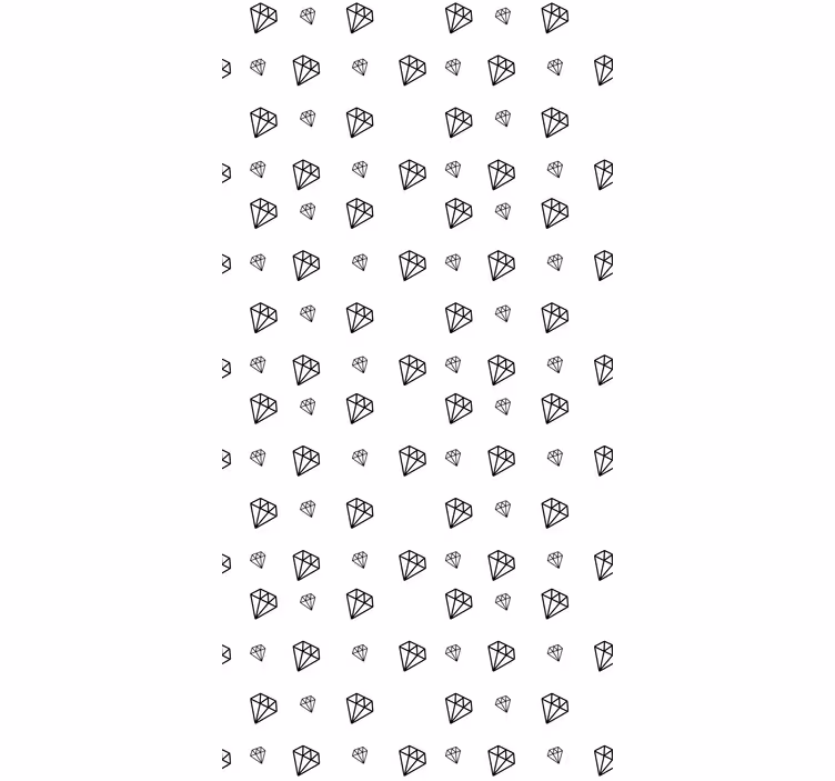 Sorte og hvide diamanter originale rullegardiner - TenStickers