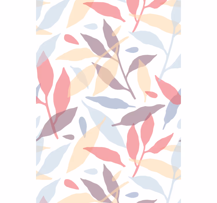Farverige blade mønster blomst og plante rullgardin - TenStickers