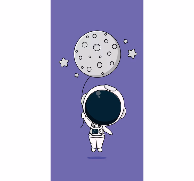 Astronaut holder månen sjove rullegardiner - TenStickers