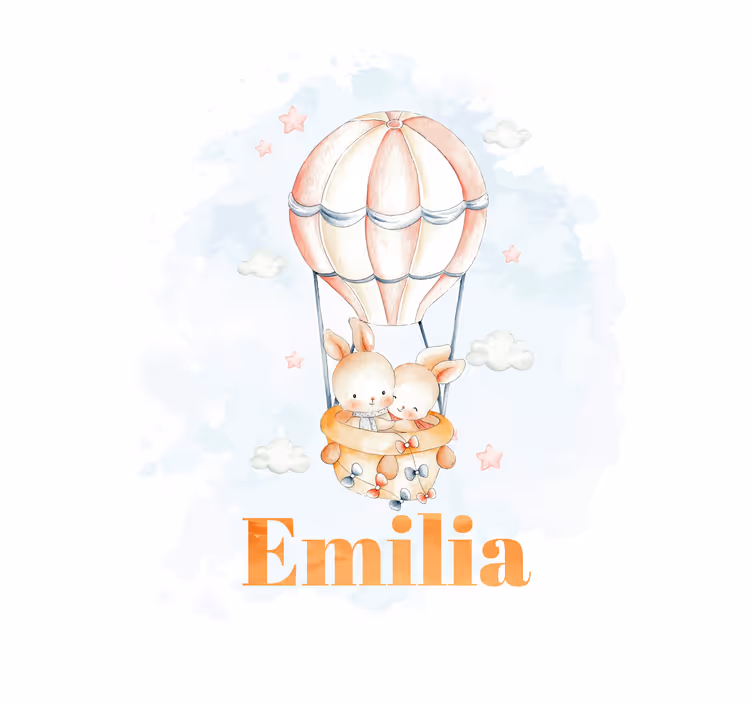 Pastelballon med søde dyr rullgardin - TenStickers