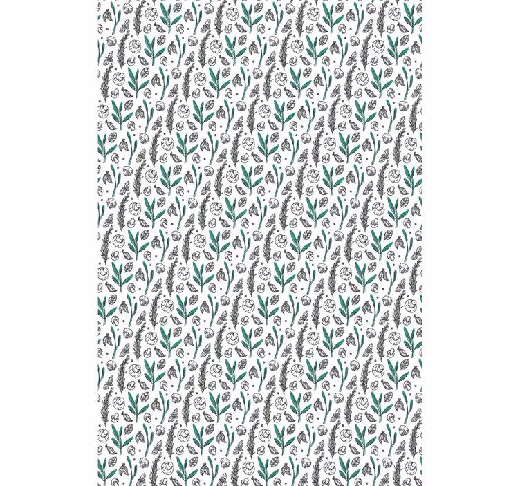 Subtilt blomstringsmotiv Blomster og planter på rullegardin - TenStickers
