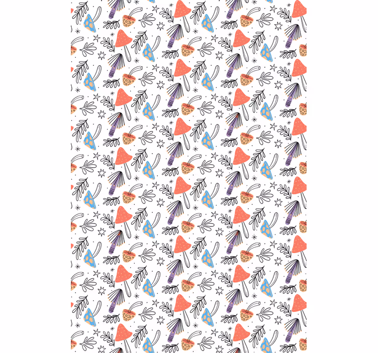 Funky blomsterdesign Blomster og planter på rullegardin - TenStickers