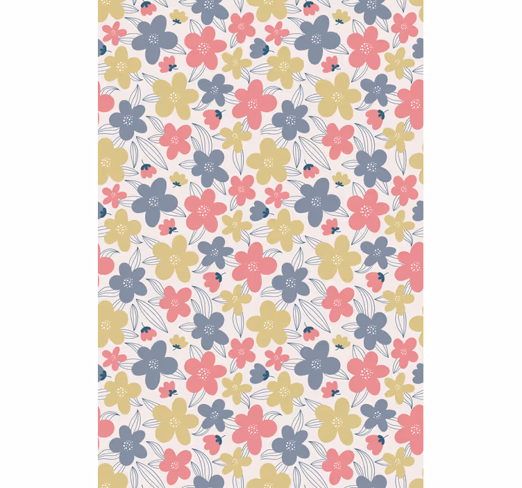 Lys farver blomstermønster nordisk rullgardin - TenStickers