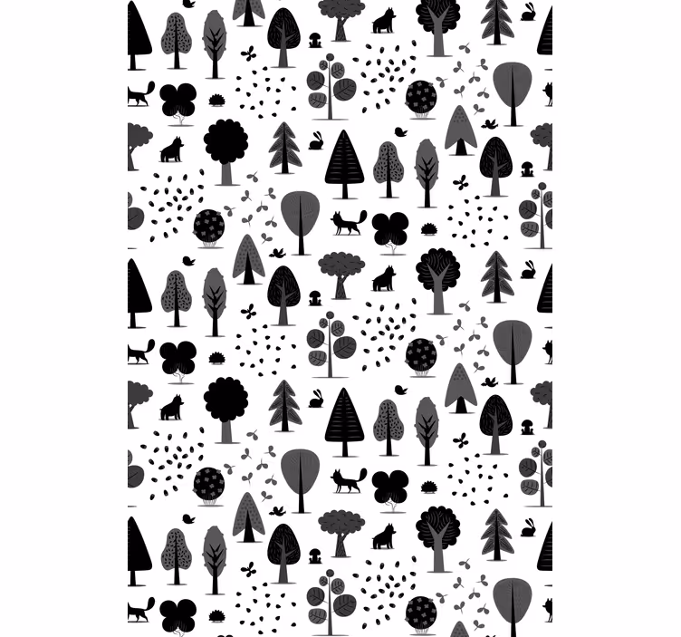 Stiliserede naturmotiver Skandinaviske rullegardiner - TenStickers