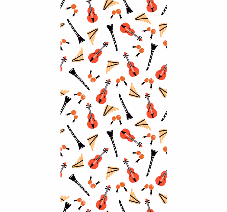 Motiv med musikinstrumenter originale rullegardiner - TenStickers