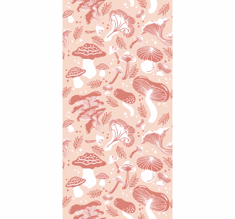 Svampe sort mønster blomster rullegardin - TenStickers