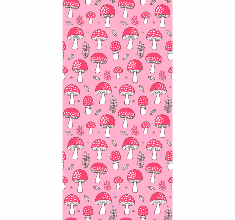 Svampe mønstre Blomster og planter på rullegardin - TenStickers