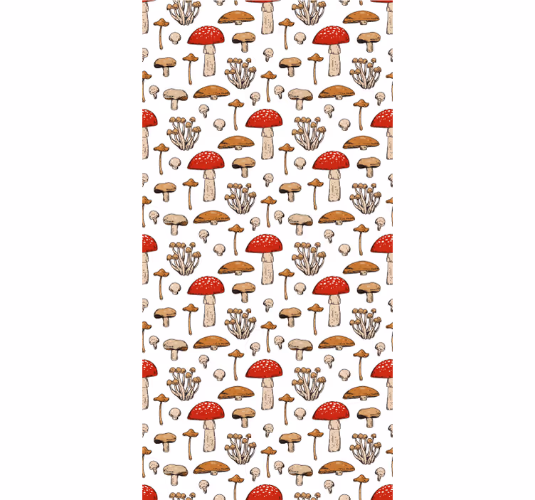 Champignon brunt mønster frugt rullegardin - TenStickers