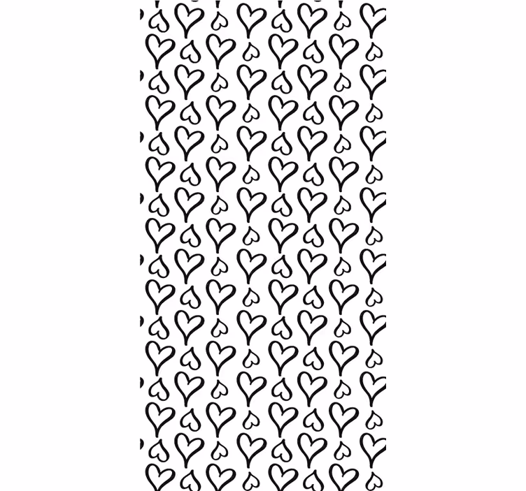 Sorte og hvide hjerter romantiske rullegardiner - TenStickers