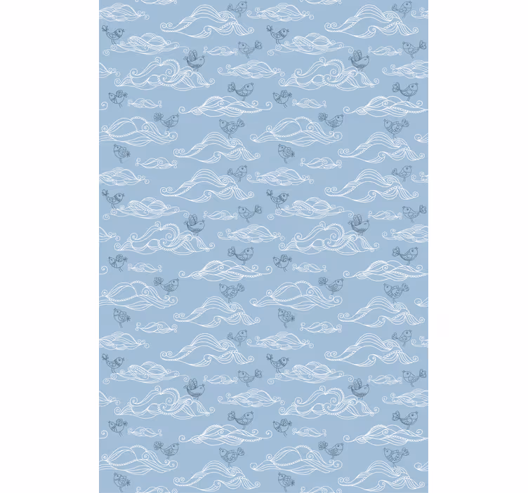 Abstrakt maleri himmel med fugle sky rullgardin - TenStickers