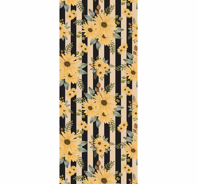 Solsikke blomstermotiv Blomster og planter på rullegardin - TenStickers