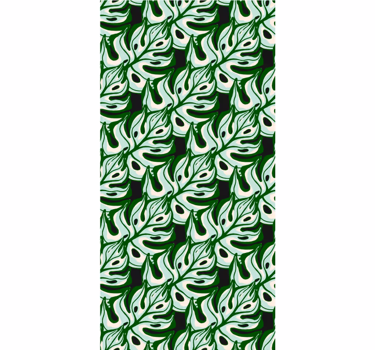 Frodigt bladmønster Blomster og planter på rullegardin - TenStickers