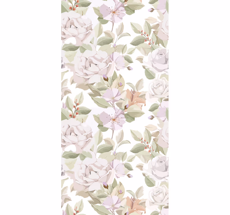 Beige blomstermotiv elegante rullegardiner - TenStickers