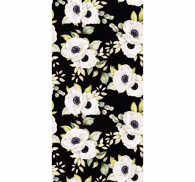 Rullegardiner med blomster elegante hvide blomster - TenStickers