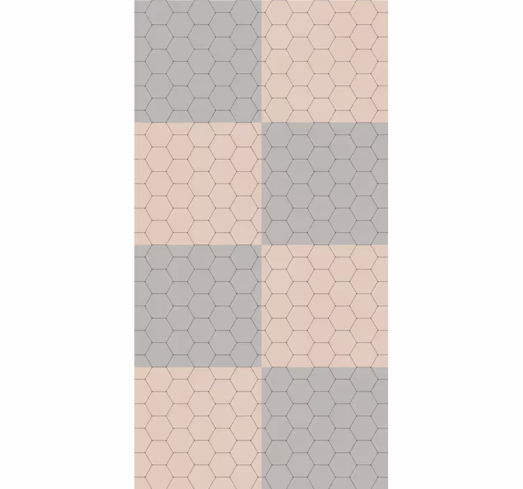 Sekskantede mønsterblokke elegante rullegardiner - TenStickers