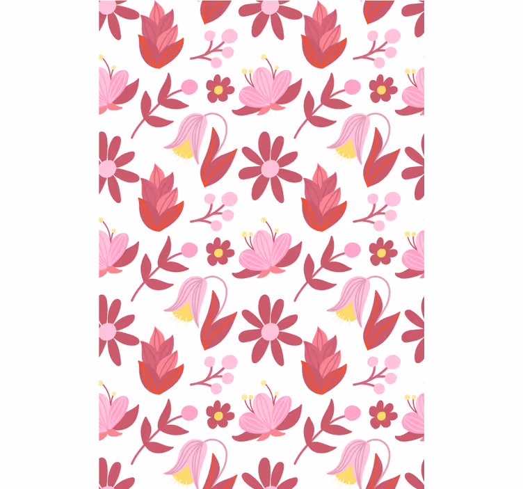Blomster og planter på rullegardin med blomsterarrangement - TenStickers