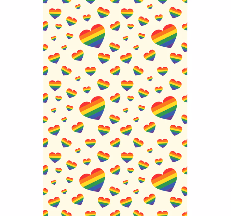 Lgtb hjerter mønster romantiske rullegardiner - TenStickers