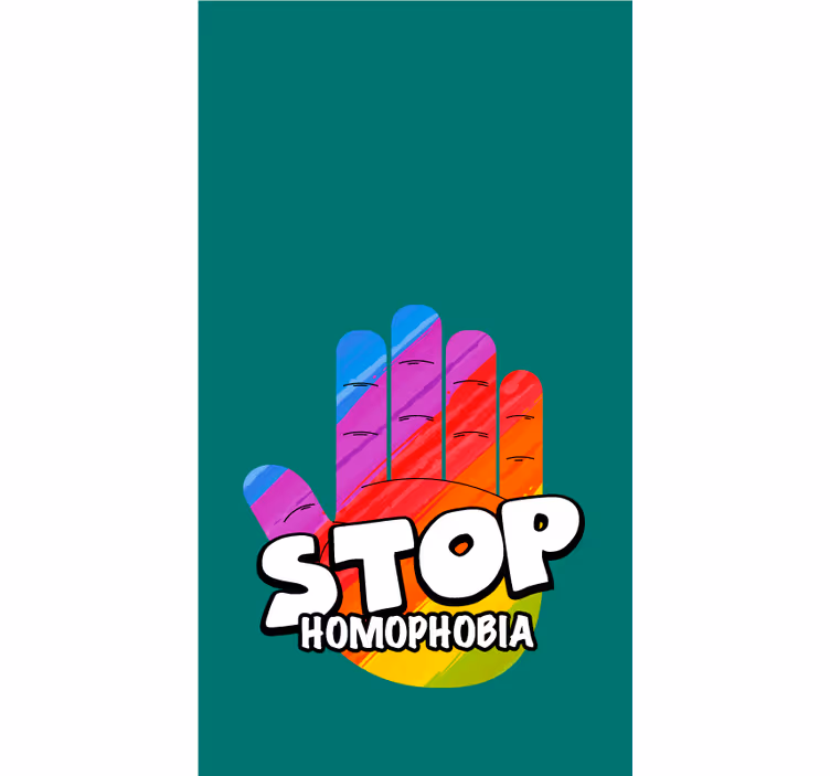 Stop homofobi koncept hånd anden rullgardin - TenStickers