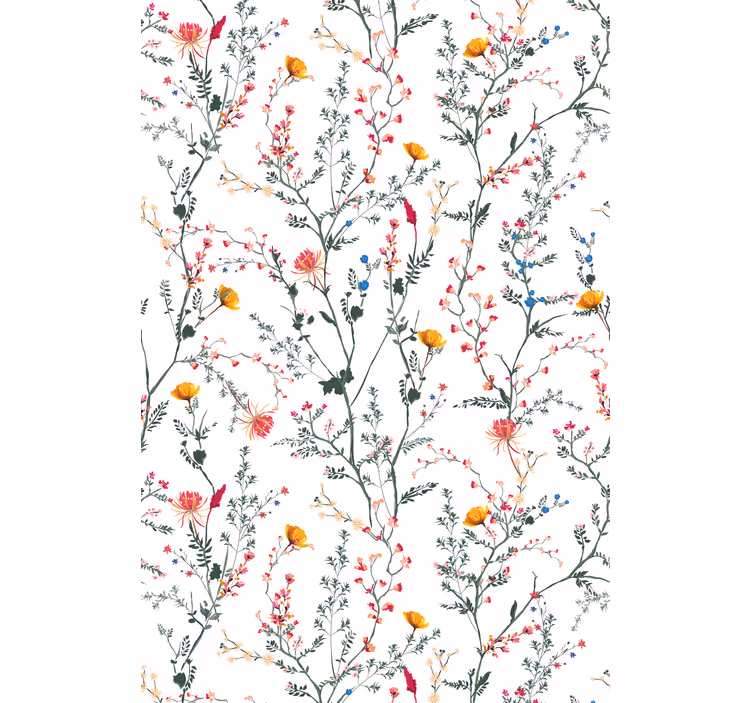 Tynde minimalistiske haveblomster plante rullgardin - TenStickers