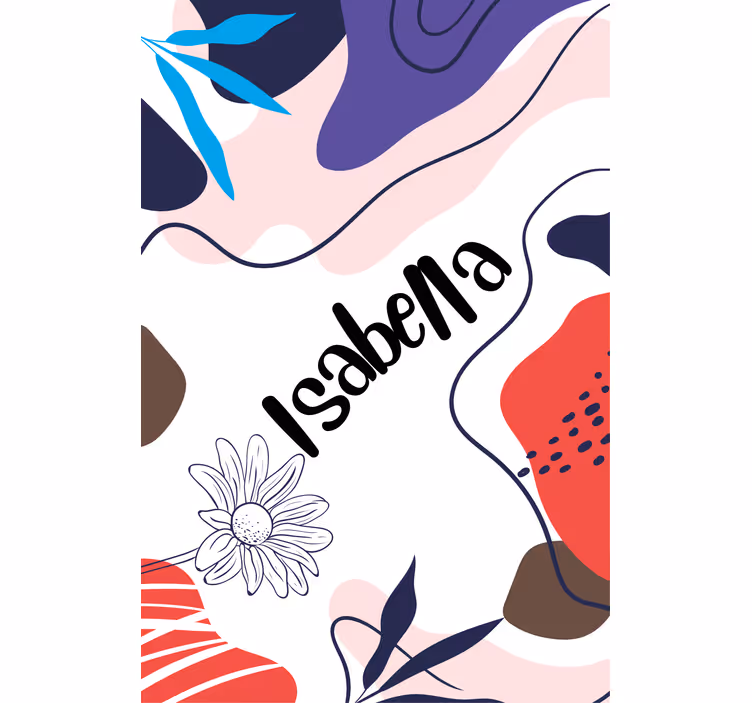 Blomstret navnemotiv moderne rullegardiner - TenStickers