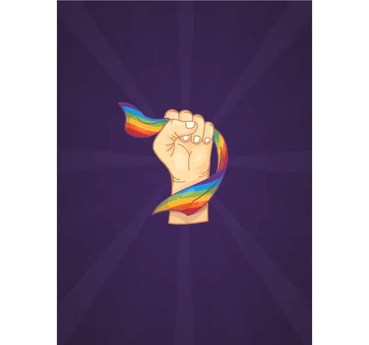 Knytnæve holder regnbuen originale rullegardiner - TenStickers