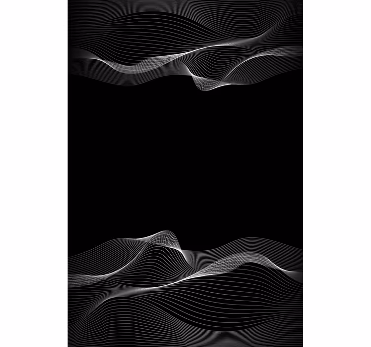 3d abstrakt sort bølge originalt rullegardin - TenStickers