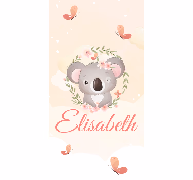 Mørklægningsgardiner børn med navnet baby koala - TenStickers