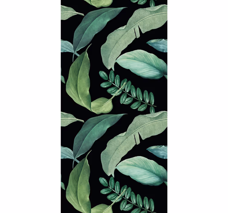 Frodigt grønt design Blomster og planter på rullegardin - TenStickers